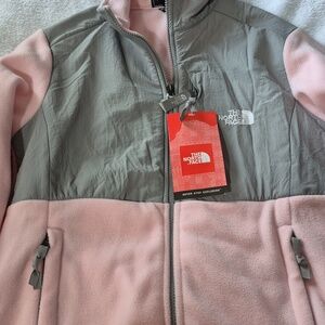 The North Face Pink and Gray Fleece Jacket with Front Zips Sz. Med